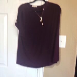 Women's Purple Top with Zipper Detail